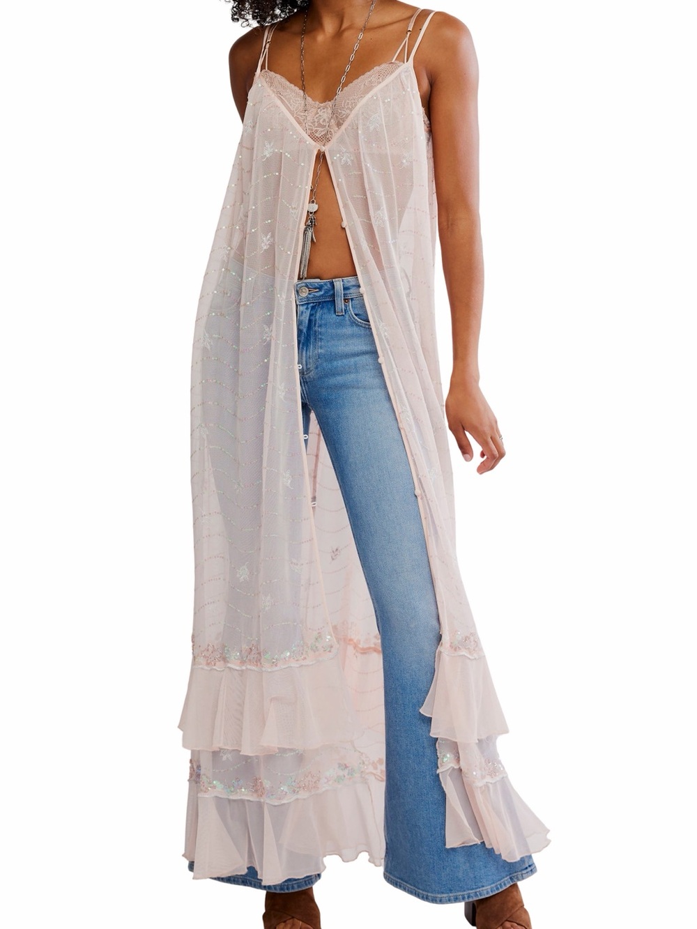 Free People Intimately Star of the Show Sequin duster/maxi dress - Picture 3 of 10